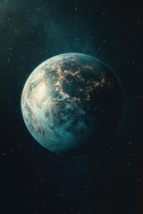Obraz premium Earth from Space with Stars