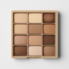 Fototapeta premium Empty Makeup Palette Mockup on White Background