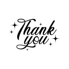 Thank You handwritten calligraphy illustration isolated on white background, Thanksgiving Day, Calligraphy thank you