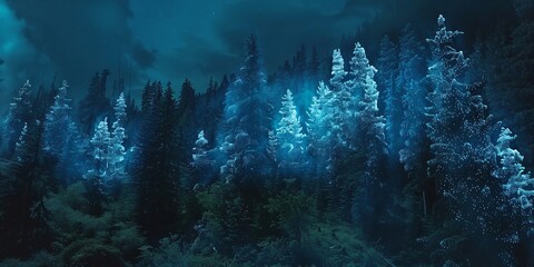 The Magic of Bioluminescent Trees on Mountains, Bioluminescent Trees Transforming Forests
