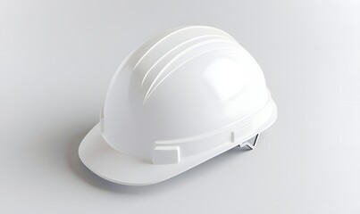 Fototapeta premium White hard hat on white background.
