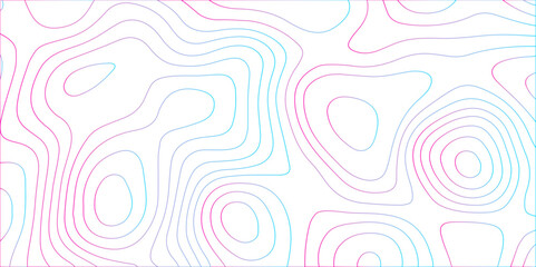 Abstract colorful contour wave lines topographic background, lines map seamless pattern, modern wallpaper texture and realistic design used for banner and posters, mountain relief geographic pattern.