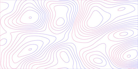 Abstract colorful contour wave lines topographic background, lines map seamless pattern, modern wallpaper texture and realistic design used for banner and posters, mountain relief geographic pattern.