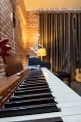 Elegant Piano Close-Up: Classic Musical Instrument for Creative Concepts