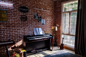 Elegant Piano Close-Up: Classic Musical Instrument for Creative Concepts