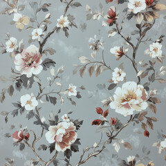 Elegant vintage floral pattern with delicate blooms.
