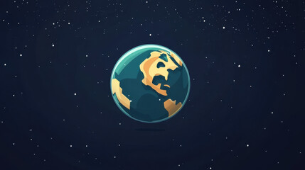 Fototapeta premium Illustrated Earth in space with starry background.
