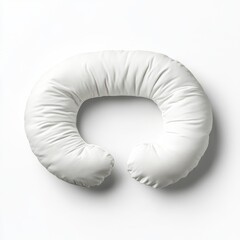 Soft White Travel Pillow Mockup on Isolated Background