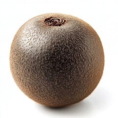 Whole Kiwi Fruit with Fuzzy Brown Skin Isolated