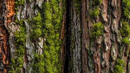 Obraz premium The Florida Yew’s Character: Detailed Bark Texture Revealed