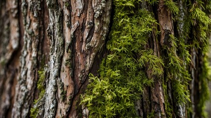 Obraz premium The Story in the Bark: Close-Up of the Florida Yew’s Unique Texture