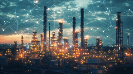 An AI-powered simulation showing industrial processes running at peak efficiency.