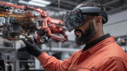 AR-driven software development showcasing floating codes and 3D visual diagrams,