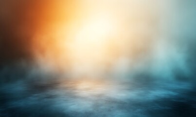 Smoky, colorful background with bright light.