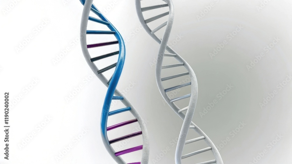 Poster a digital representation of dna strands intertwined, showcasing the double helix structure in a mode