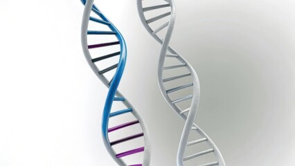 A digital representation of DNA strands intertwined, showcasing the double helix structure in a modern, stylized design.