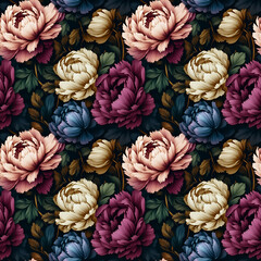 Nature flower, Seamless patterns in 3d style of floral.EXT-0016
