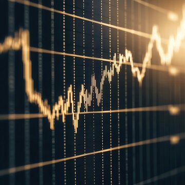Upward-trending business graph with glowing arrows and vibrant data points, [financial progress], [corporate success], ,