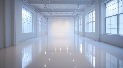 Obraz premium A clear, pristine white space with gentle lighting and a smooth, elegant finish