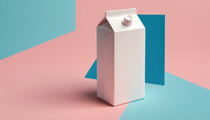 Milk cartons in vibrant modern packaging on colorful backgrounds