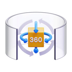 360 space view 3d icon illustration