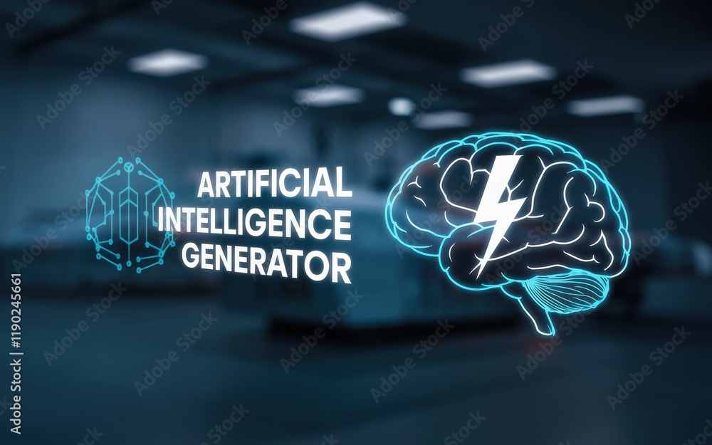Poster artificial intelligence generator brainpower innovation technology