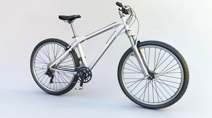 A mountain bike with detailed frame and wheels, displayed against a clean white background.