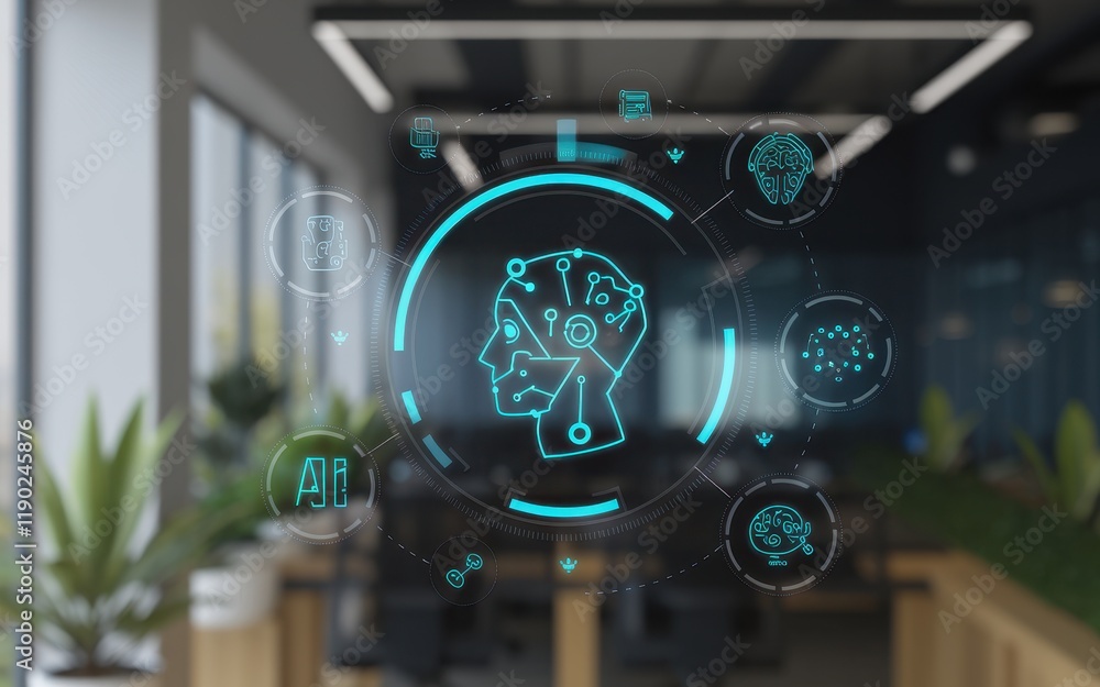 Poster artificial intelligence system network graphic design