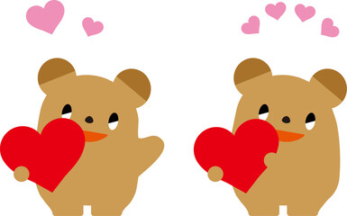 ハートを持つクマ_表情あり02