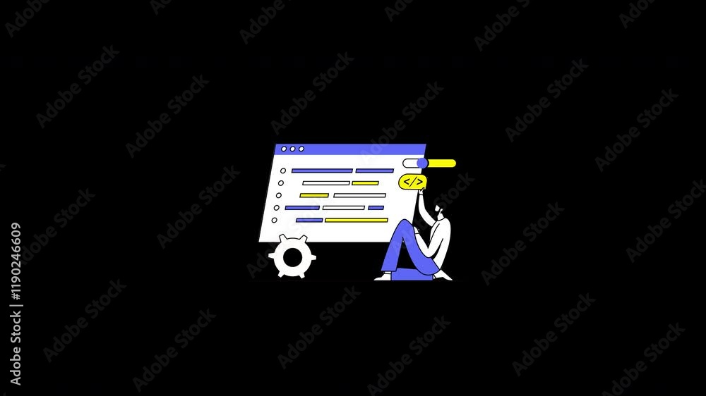 Aufkleber A person in casual attire programming on a computer against a dark background, illustrating the theme of technology and coding.