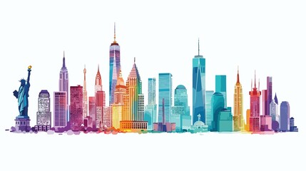 Obraz premium City Landmarks and Buildings Collage: A Visual Symphony of Urban Landscapes art modern growth travel