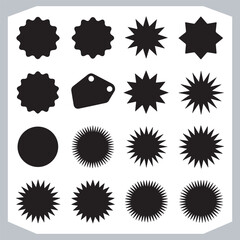 Discount Sale Ribbon Banners Collection Stylish Icon Silhouettes