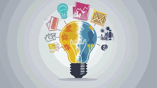 Colorful Background for Business Ideas and Strategies SWOT goals growth vision target market concept