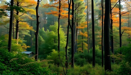 Obraz premium Autumn Serenity in the Forest