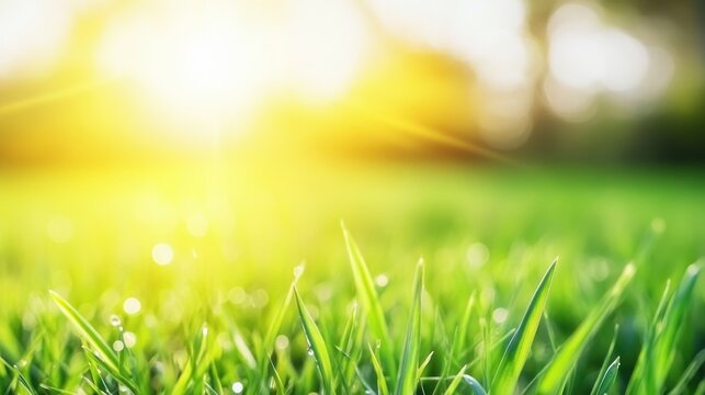 Sunrise over Lush Green Meadow: A Vibrant Display of Nature's Beauty