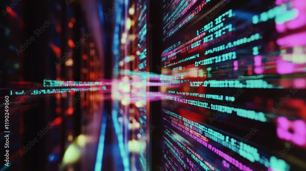 Poster digital data stream: a symphony of code