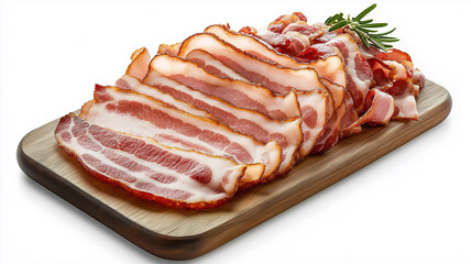 raw ham isolated on white