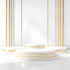 Elegant realistic blank podium platform backdrop for award advertisement vector