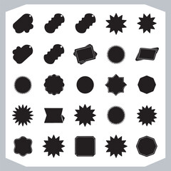 Discount Sale Ribbon Banners Collection Stylish Icon Silhouettes