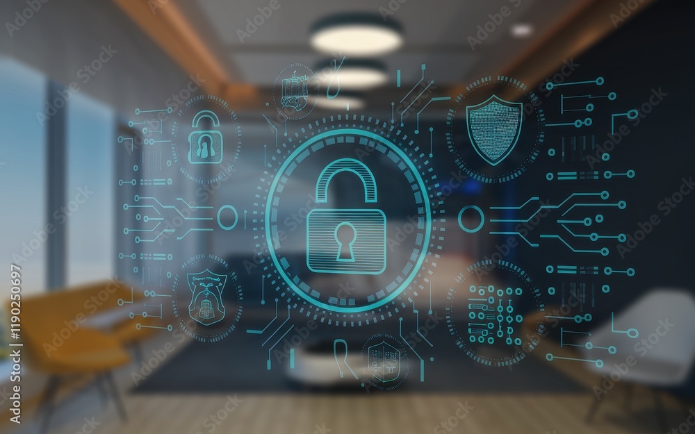 Poster digital security system network protection interface