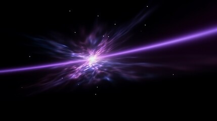 Obraz premium Purple Light Beam Exploding Through Space