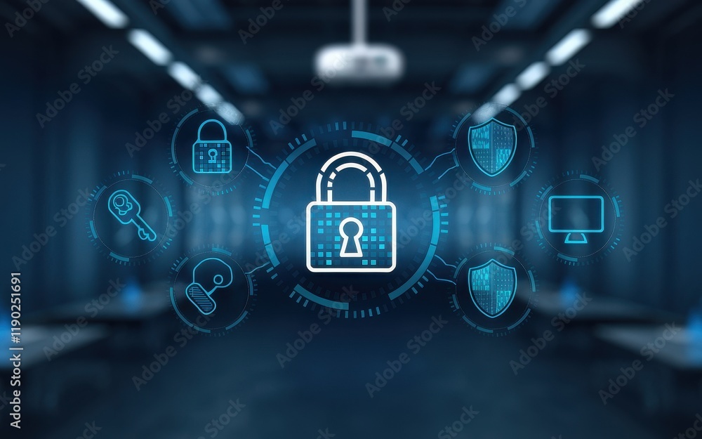 Poster digital security system network protection interface
