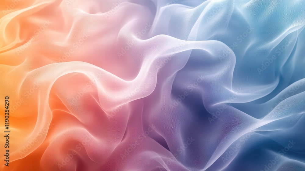 Poster a layered transparent gradient with abstract shapes in soft, blending colors