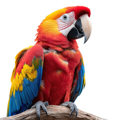 Fototapeta premium Vibrant Scarlet Macaw: A Majestic Portrait