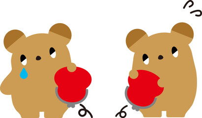 空の財布を持ったクマ_表情なし