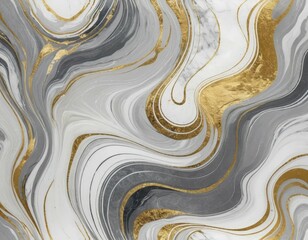 Obraz premium Elegant Gray and Gold Marble Texture: Abstract Swirls, Luxury Background Design