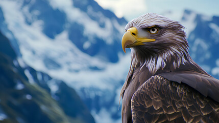 an eagle on a mountain cliff