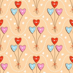 A gingerbread hearts seamless pattern