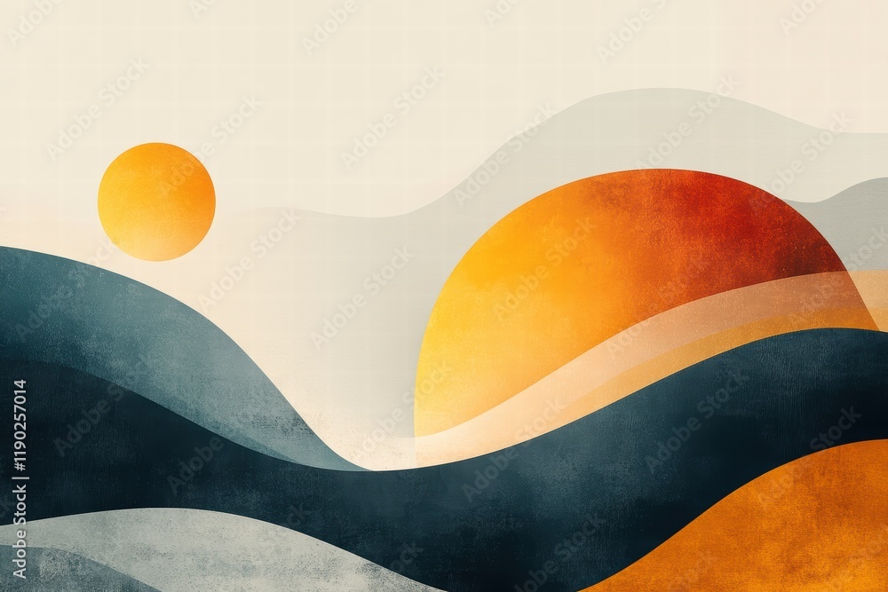 Poster a minimalist abstract design with a focus on space and clean lines