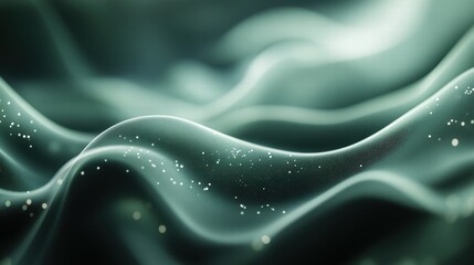 Obraz premium A minimalist bokeh green background with soft circular light spots and a smooth, blurred texture, creating a clean, refreshing design
